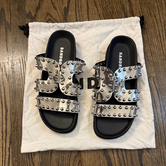 SANDRO - Metallic Sandals - Picture 1 of 3